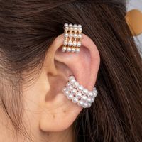 1 Piece French Style Simple Style Korean Style C Shape Pearl Copper Ear Cuffs main image 1