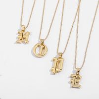 Creative Ancient English Letter Pendant Necklace sku image 32