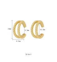 1 Pair Simple Style Geometric Plating Inlay Copper Zircon 18k Gold Plated Hoop Earrings Ear Cuffs Ear Studs sku image 3
