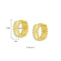 1 Pair Simple Style Geometric Plating Inlay Copper Zircon 18k Gold Plated Hoop Earrings Ear Cuffs Ear Studs sku image 8