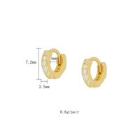 1 Pair Casual Simple Style Geometric Plating Inlay Copper Zircon 18k Gold Plated Hoop Earrings Ear Cuffs Ear Studs main image 3