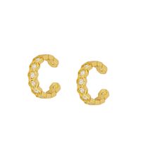 1 Pair Simple Style Geometric Plating Inlay Copper Zircon 18k Gold Plated Hoop Earrings Ear Cuffs main image 5