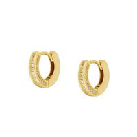 1 Pair Simple Style Geometric Plating Inlay Copper Zircon 18k Gold Plated Hoop Earrings Ear Cuffs main image 6