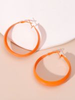1 Pair Streetwear Solid Color Alloy Hoop Earrings sku image 1