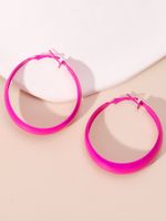 1 Pair Streetwear Solid Color Alloy Hoop Earrings sku image 2