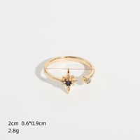 Simple Constellation Shape Copper Plated 14k Real Gold Open Ring main image 3