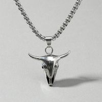 Retro Punk Style Sheep Head Pendant Exaggerated Men And Women Necklace Jewelry sku image 1