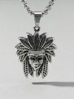 Retro Punk Style Sheep Head Pendant Exaggerated Men And Women Necklace Jewelry sku image 15