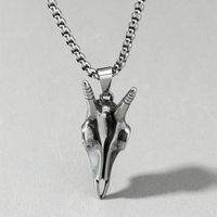 Retro Punk Style Sheep Head Pendant Exaggerated Men And Women Necklace Jewelry sku image 37