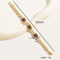 Glam Luxurious Shiny Geometric Leaf Copper Buckle Plating Inlay Zircon 18k Gold Plated Bracelets sku image 1
