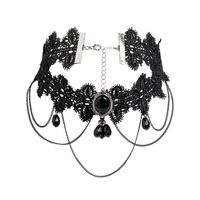 Wholesale Jewelry Gothic Retro Geometric Water Droplets Arylic Alloy Iron Acrylic Alloy Crystal Lace Hollow Out Choker main image 5