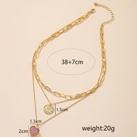 Fashion Round Heart Shape Crystal Alloy Wholesale Necklace main image 8