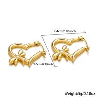 1 Paire Style Simple Style Classique Forme De Cœur Abeille Placage Acier Inoxydable Plaqué Or 18k Des Boucles D'oreilles sku image 1