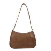 Women's Pu Leather Solid Color Classic Style Square Zipper Shoulder Bag sku image 1