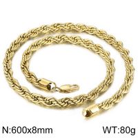 Style Simple Tourner Acier Inoxydable Placage Plaqué Or 18K Femmes Collier sku image 12