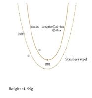 304 Stainless Steel 18K Gold Plated Simple Style Classic Style Plating Solid Color Layered Necklaces main image 2