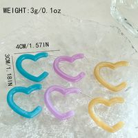 1 Pair Romantic Simple Style Roman Style Heart Shape Arylic Ear Studs main image 4