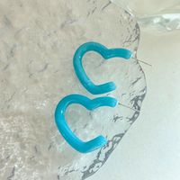 1 Pair Romantic Simple Style Roman Style Heart Shape Arylic Ear Studs sku image 1