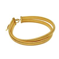 Stainless Steel 18K Gold Plated Roman Style Plating Solid Color Bracelets Necklace sku image 6
