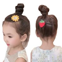 Girl's Cute Luxurious Sunflower Strawberry Cloth Resin Insert Comb main image 3