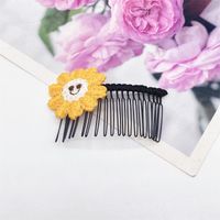 Girl's Cute Luxurious Sunflower Strawberry Cloth Resin Insert Comb main image 5
