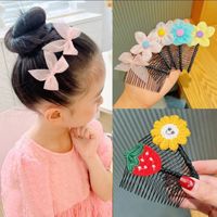 Girl's Cute Luxurious Sunflower Strawberry Cloth Resin Insert Comb main image 1