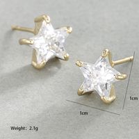 1 Pair Basic Xuping Round Plating Inlay Alloy Copper Alloy Artificial Gemstones 14k Gold Plated White Gold Plated Ear Studs sku image 5