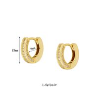1 Pair Simple Style Geometric Plating Inlay Copper Zircon 18k Gold Plated Hoop Earrings Ear Cuffs sku image 13