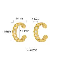 1 Pair Simple Style Geometric Plating Inlay Copper Zircon 18k Gold Plated Hoop Earrings Ear Cuffs sku image 4