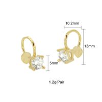 1 Pair Simple Style Geometric Plating Inlay Copper Zircon 18k Gold Plated Hoop Earrings Ear Cuffs sku image 1