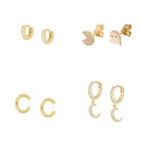 1 Pair Casual Simple Style Geometric Plating Inlay Copper Zircon 18k Gold Plated Hoop Earrings Ear Cuffs Ear Studs main image 8
