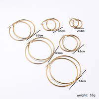 6 Pieces Basic Rock Modern Style Circle Plating 201 Stainless Steel 18K Gold Plated Earrings main image 11