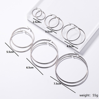 6 Pieces Basic Rock Modern Style Circle Plating 201 Stainless Steel 18K Gold Plated Earrings main image 10