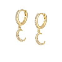 1 Pair Casual Simple Style Geometric Plating Inlay Copper Zircon 18k Gold Plated Hoop Earrings Ear Cuffs Ear Studs main image 7