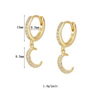 1 Pair Casual Simple Style Geometric Plating Inlay Copper Zircon 18k Gold Plated Hoop Earrings Ear Cuffs Ear Studs sku image 7