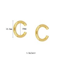 1 Pair Casual Simple Style Geometric Plating Inlay Copper Zircon 18k Gold Plated Hoop Earrings Ear Cuffs Ear Studs main image 2