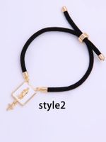 Elegant Cross Rope Copper Enamel Plating 18k Gold Plated Unisex Drawstring Bracelets main image 6