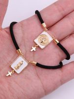 Elegant Cross Rope Copper Enamel Plating 18k Gold Plated Unisex Drawstring Bracelets main image 1