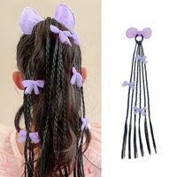 Kid's Sweet Heart Shape Bow Knot Plastic Gauze Braid Hair Clip sku image 9