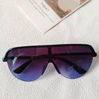 Artistic Streetwear Geometric Pc Resin Avaitor Half Frame Women's Sunglasses sku image 3