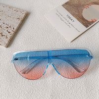 Artistic Streetwear Geometric Pc Resin Avaitor Half Frame Women's Sunglasses sku image 2