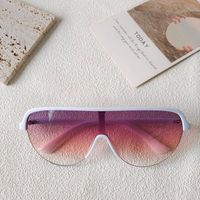 Artistic Streetwear Geometric Pc Resin Avaitor Half Frame Women's Sunglasses sku image 4