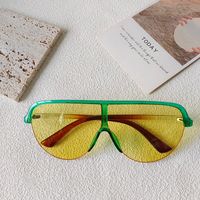 Artistic Streetwear Geometric Pc Resin Avaitor Half Frame Women's Sunglasses sku image 7