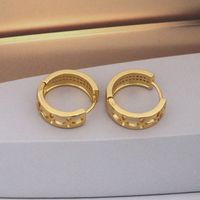 1 Pair Elegant Romantic Colorful Star Heart Shape Plating Hollow Out Inlay Metal Copper Zircon 18k Gold Plated Hoop Earrings main image 10