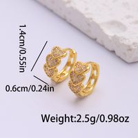 1 Pair Elegant Romantic Colorful Star Heart Shape Plating Hollow Out Inlay Metal Copper Zircon 18k Gold Plated Hoop Earrings main image 4