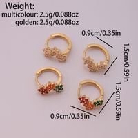 1 Pair Elegant Sweet Shamrock Four Leaf Clover Flower Plating Inlay Imitation Diamond Copper Zircon 18k Gold Plated Hoop Earrings main image 2