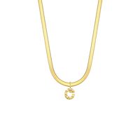 Elegant Retro Brief Titan Stahl Überzug Inlay Künstliche Perlen Halskette Mit Anhänger sku image 2