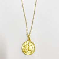 Simple Style Constellation Copper 14k Gold Plated Pendant Necklace In Bulk sku image 1