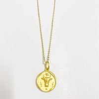Simple Style Constellation Copper 14k Gold Plated Pendant Necklace In Bulk sku image 12