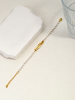Elegant Letter Stainless Steel Imitation Pearl Wholesale Bracelets main image 3